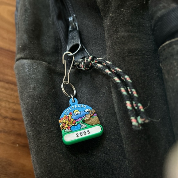 Vintage 2000s JanSport Adventure All Leather Suede Backpack with Colorado Charms - Picture 4 of 6